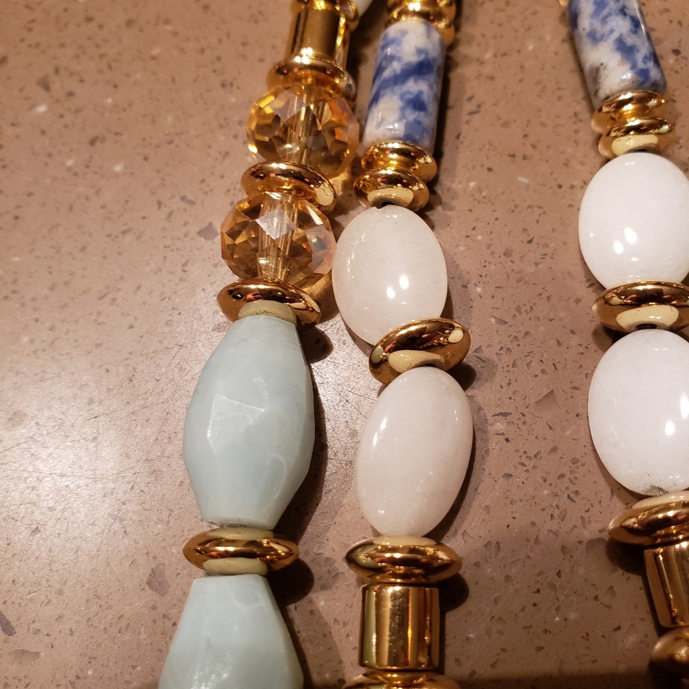 Multi-color Natural Stone Bead Necklace - Picture 3 of 5